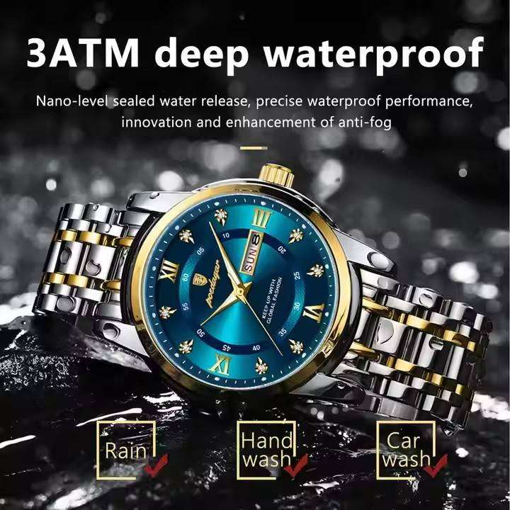 New Hot Luxury Wristwatch Waterproof Luminous Date Week Mens Style Quartz Watches for Men Montre Relojes