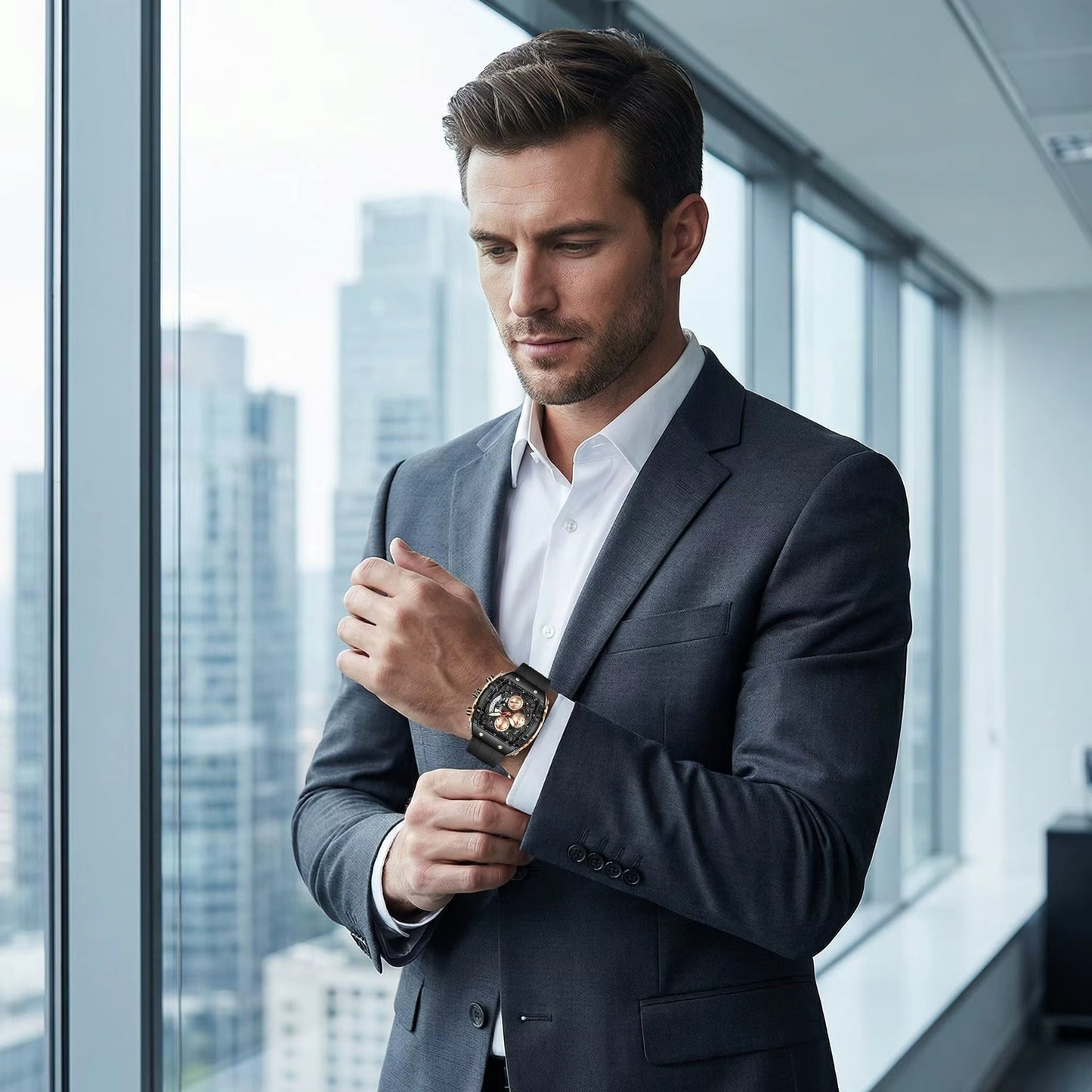 High Quality Fashion Sports Watch for Men Night Light Quartz Chronograph Watch