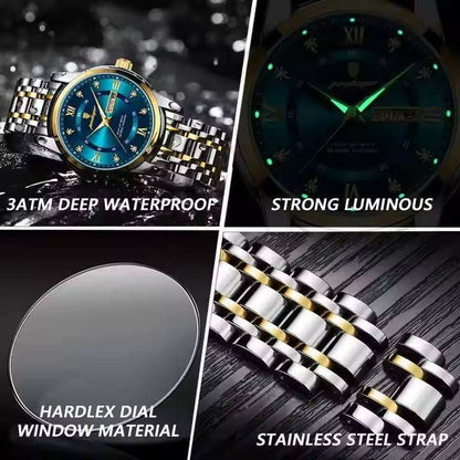 New Hot Luxury Wristwatch Waterproof Luminous Date Week Mens Style Quartz Watches for Men Montre Relojes