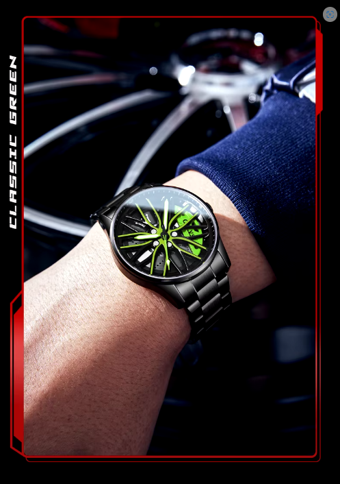 Unique Creative Design Quartz Men Watch Waterproof Reloj Car Wheel Spin Rotate 3d Hollow Steel Quartz Watch