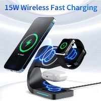 4 in 1 Magnetic Multifunction Station Wireless Charger Stand for Phone / Watch and EarPods Fast Charging