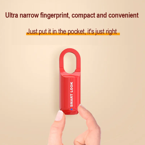 Small Unlocking Padlock Luggage Gym Cabinet Waterproof USB Charging Smart Fingerprint Padlock