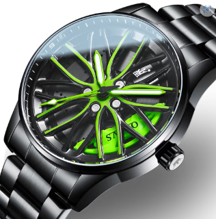 Unique Creative Design Quartz Men Watch Waterproof Reloj Car Wheel Spin Rotate 3d Hollow Steel Quartz Watch