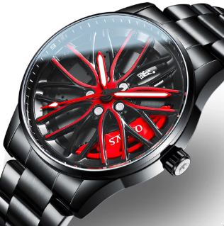 Unique Creative Design Quartz Men Watch Waterproof Reloj Car Wheel Spin Rotate 3d Hollow Steel Quartz Watch